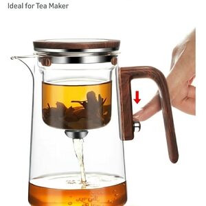 Glass Tea Maker with Wooden Accents